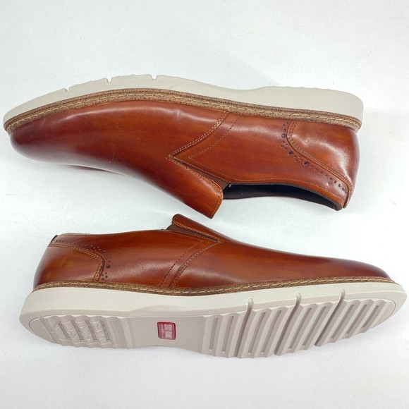 Stacy Adams Sideline Plain Toe Slip on Sneaker Walking Shoes Cognac  Size 11.5